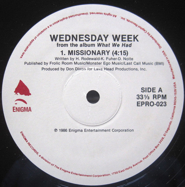 Wednesday Week - Missionary