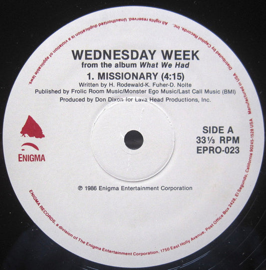 Wednesday Week - Missionary