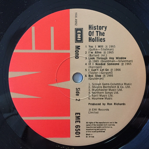 The Hollies - The History Of The Hollies - 24 Genuine Top Thirty Hits