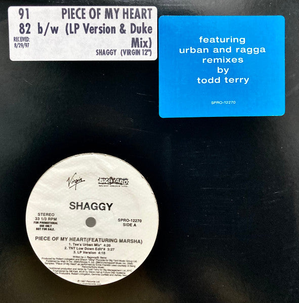 Shaggy - Piece Of My Heart (Todd Terry Remixes)
