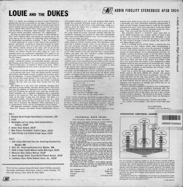 Louis Armstrong And Dukes Of Dixieland, The - Louie And The Dukes Of Dixieland