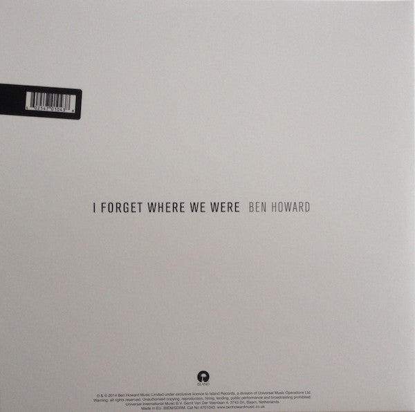 Ben Howard (2) - I Forget Where We Were