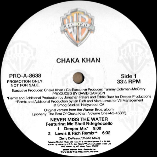 Chaka Khan - Never Miss The Water