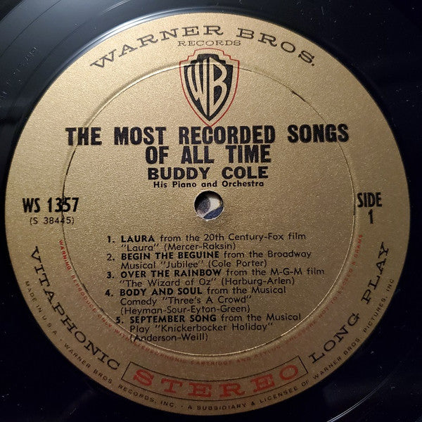Buddy Cole And His Orchestra - The Most Recorded Songs Of All Time