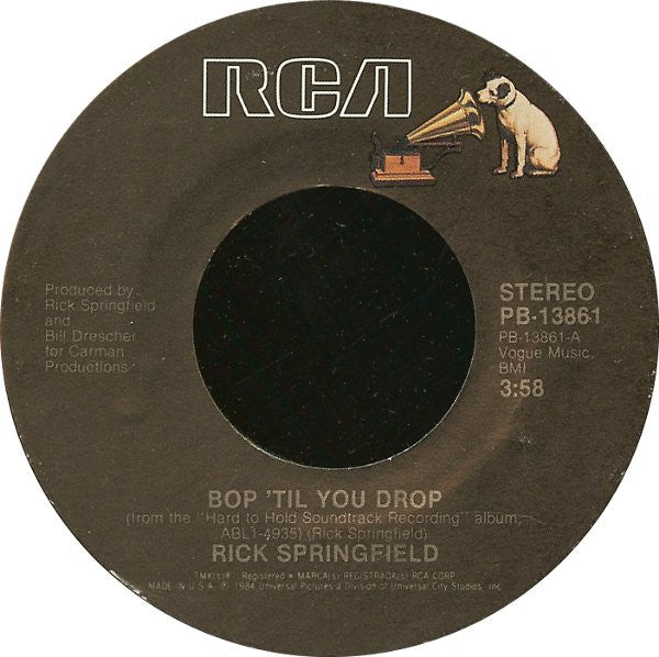 Rick Springfield - Bop 'Til You Drop / Taxi Dancing