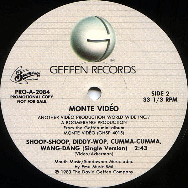 Monte Video & The Cassettes - Shoop-Shoop, Diddy-Wop, Cumma-Cumma, Wang-Dang