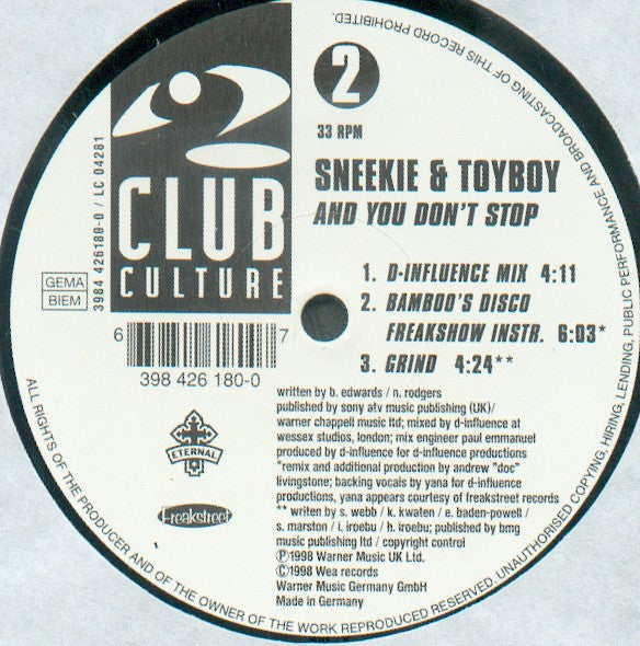 Sneekie & Toyboy - And You Don't Stop