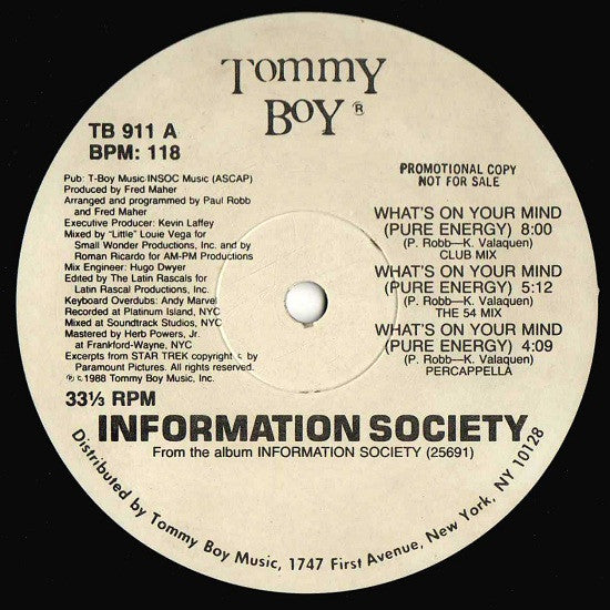 Information Society - What's On Your Mind (Pure Energy)