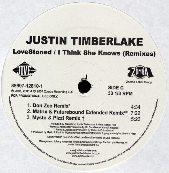 Justin Timberlake - LoveStoned / I Think She Knows (Remixes)