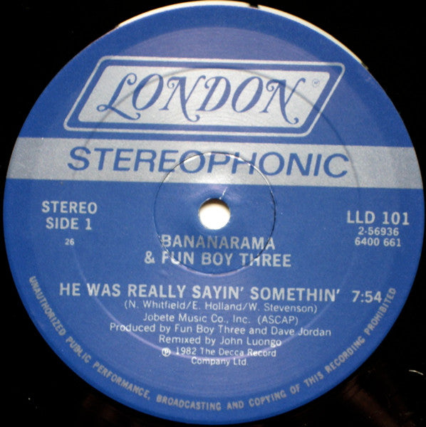 Bananarama - Really Sayin' Somethin' / Aie A Mwana