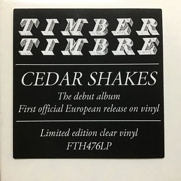 Timber Timbre - Cedar Shakes [CLEAR VINYL]