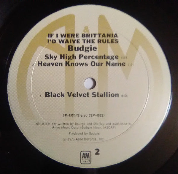 Budgie - If I Were Brittannia I'd Waive The Rules