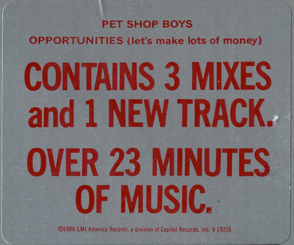 Pet Shop Boys - Opportunities (Let's Make Lots Of Money)