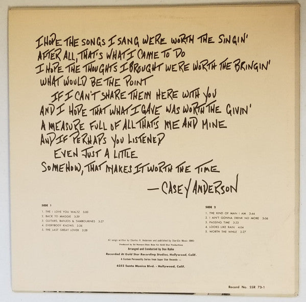 Casey Anderson (3) - The Kind Of Man I Am