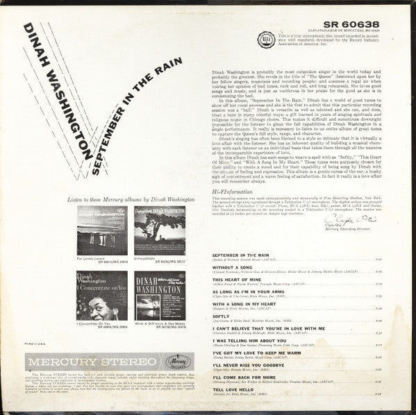 Dinah Washington - September In The Rain
