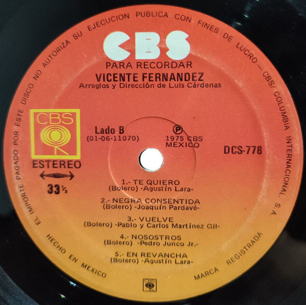 Vicente Fernandez - Para Recordar