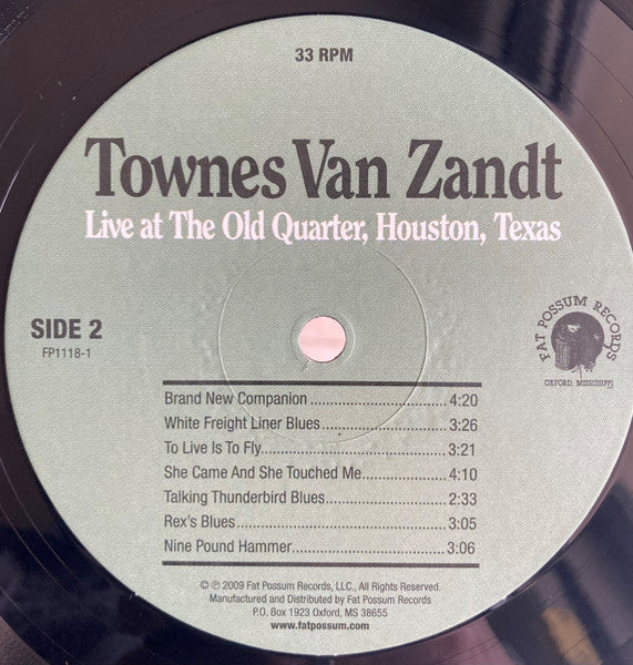 Townes Van Zandt - Live At The Old Quarter, Houston, Texas