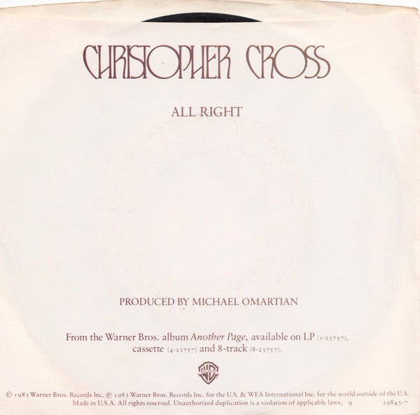 Christopher Cross - All Right