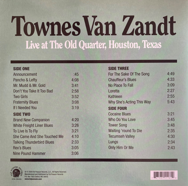 Townes Van Zandt - Live At The Old Quarter, Houston, Texas