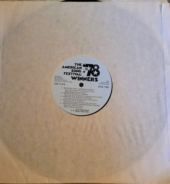 Various - American. Song Festival Winners '78
