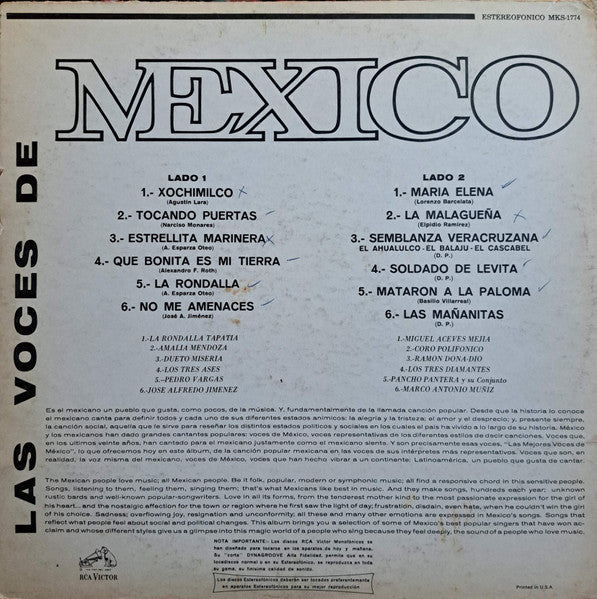 Various - Las Voces De Mexico