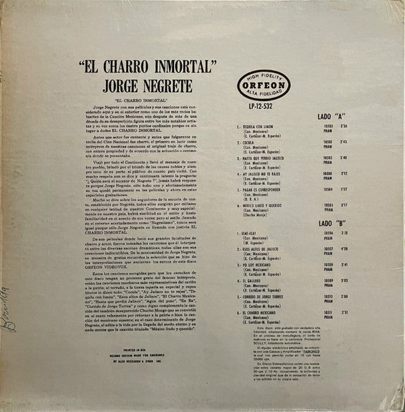 Jorge Negrete - "El Charro Inmortal"