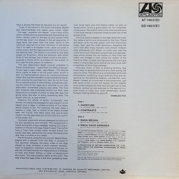 Joe Harriott Double Quintet, The - Indo-Jazz Suite