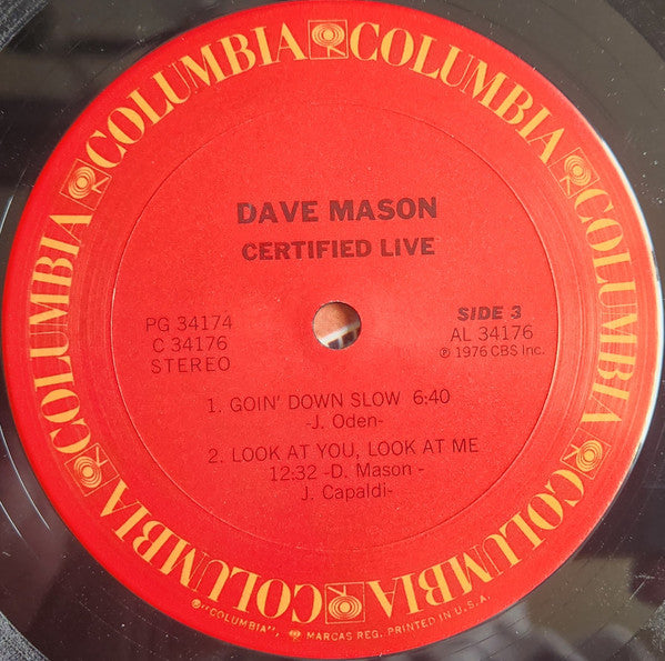 Dave Mason - Certified Live