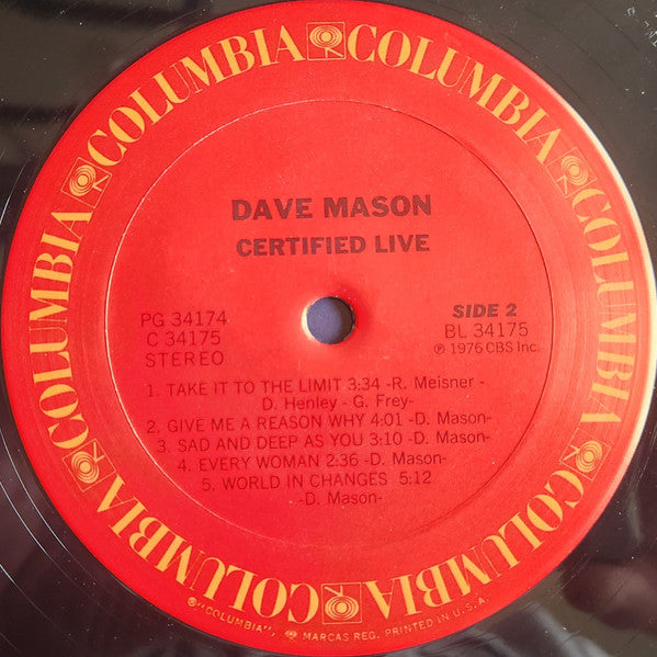 Dave Mason - Certified Live