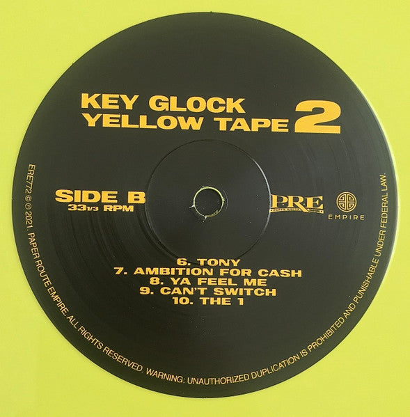 Key Glock - Yellow Tape 2 [YELLOW VINYL]