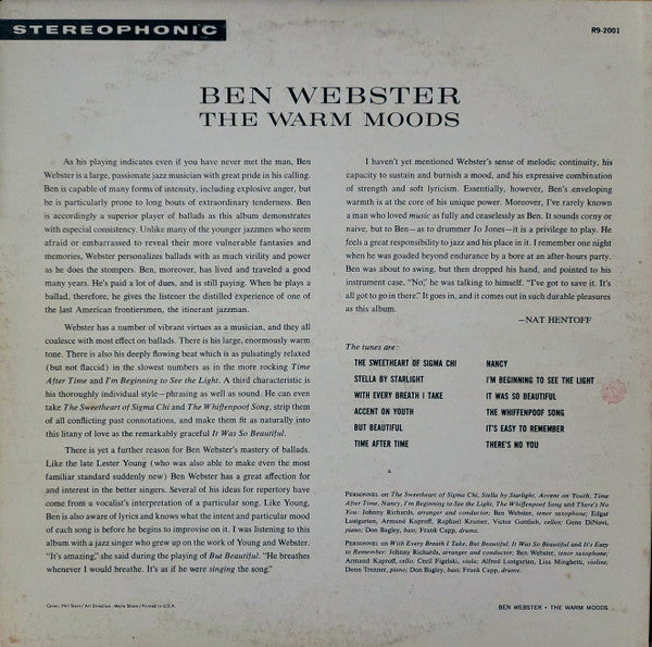 Ben Webster - The Warm Moods
