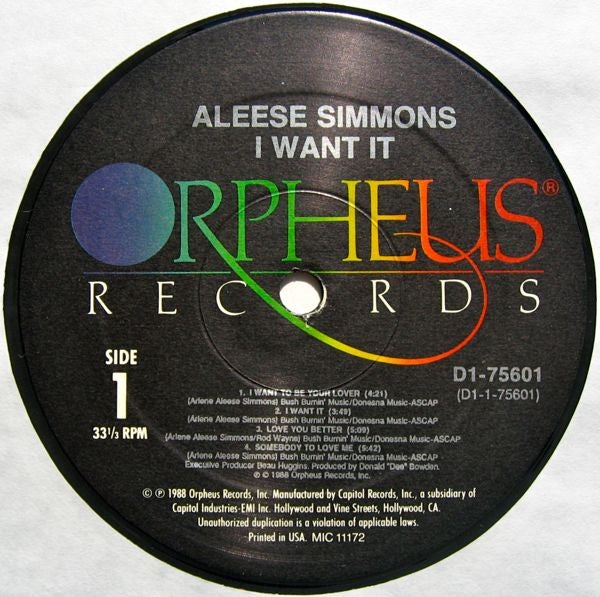 Aleese Simmons - I Want It