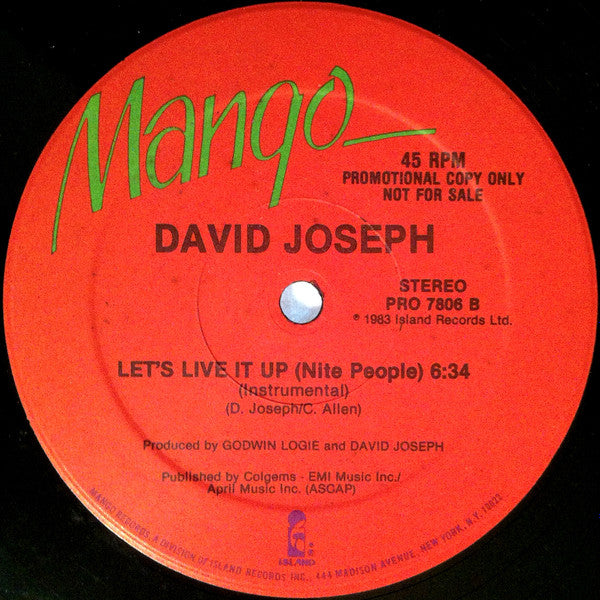 David Joseph - Let's Live It Up (Nite People)