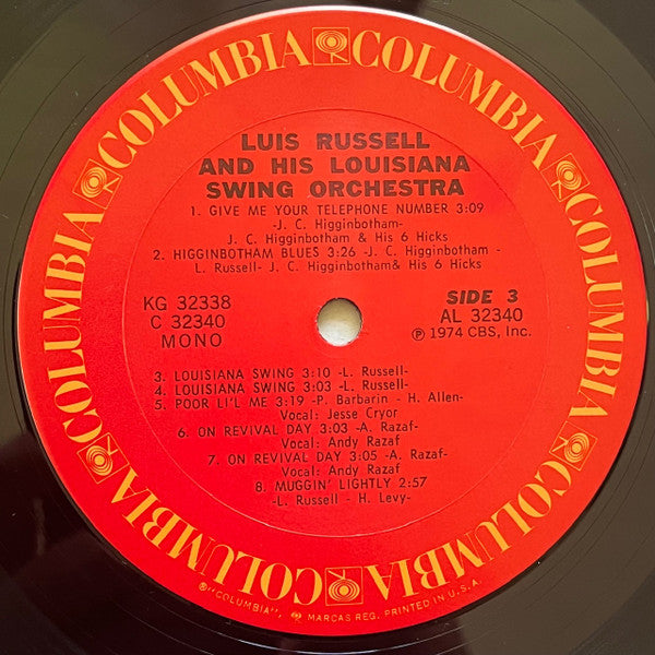 Luis Russell And His Orchestra - Luis Russell And His Louisiana Swing Orchestra (2LP, PROMO)