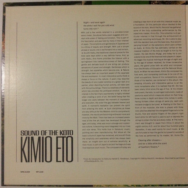 Kimio Eto - Sound Of The Koto