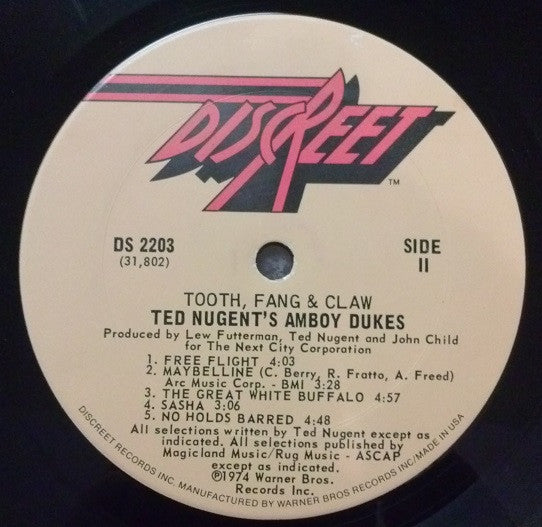 The Amboy Dukes - Tooth, Fang & Claw
