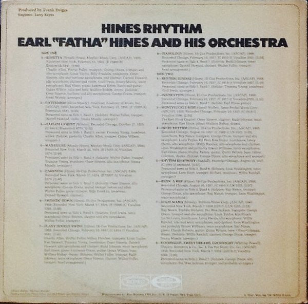 Earl Hines And His Orchestra - Hines Rhythm