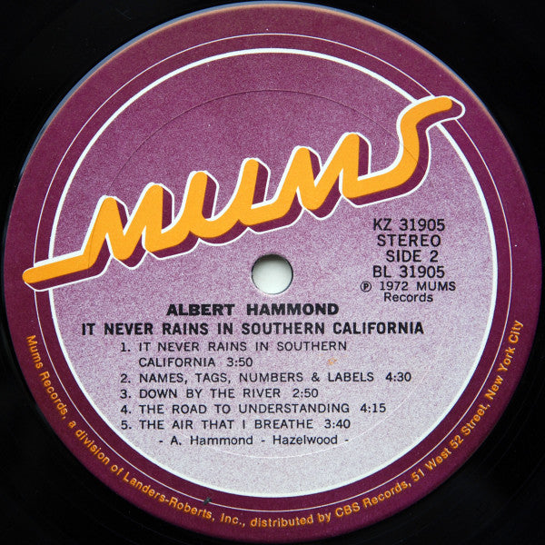 Albert Hammond - It Never Rains In Southern California
