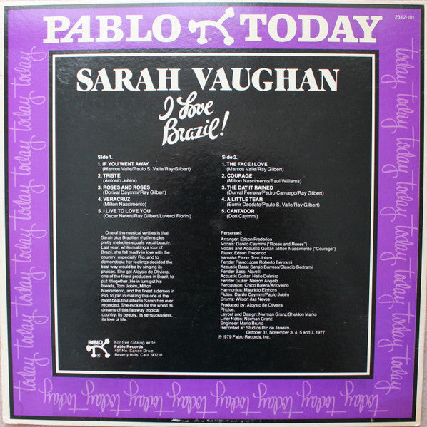 Sarah Vaughan - I Love Brazil!