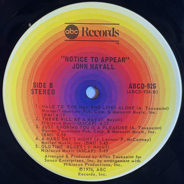 John Mayall - Notice To Appear