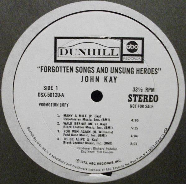 John Kay - Forgotten Songs & Unsung Heroes
