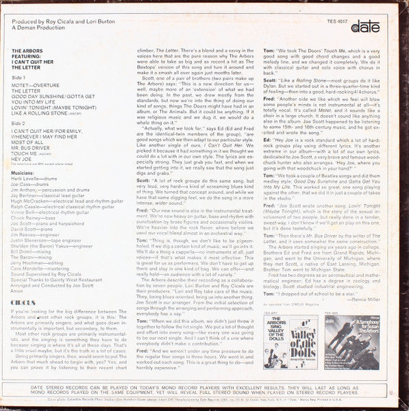 The Arbors - Featuring: I Can't Quit Her - The Letter