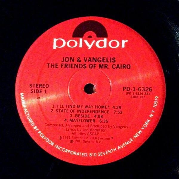 Jon & Vangelis - The Friends Of Mr. Cairo