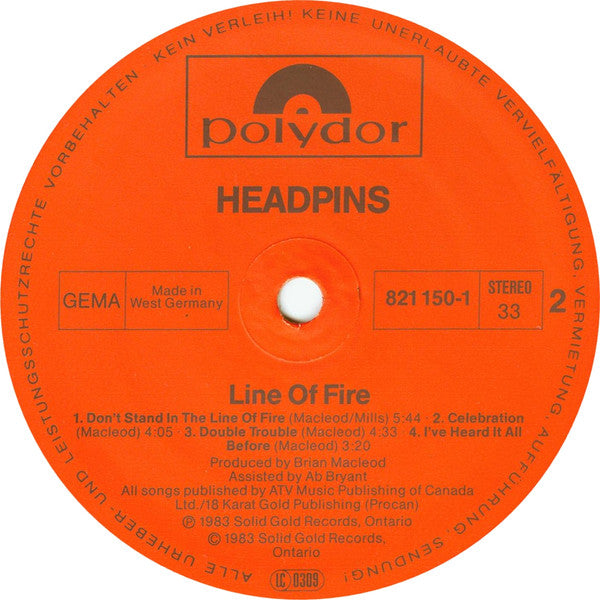 Headpins - Line Of Fire