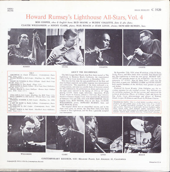 Howard Rumsey`s Lighthouse All-Stars – Volume 4, Oboe/Flute