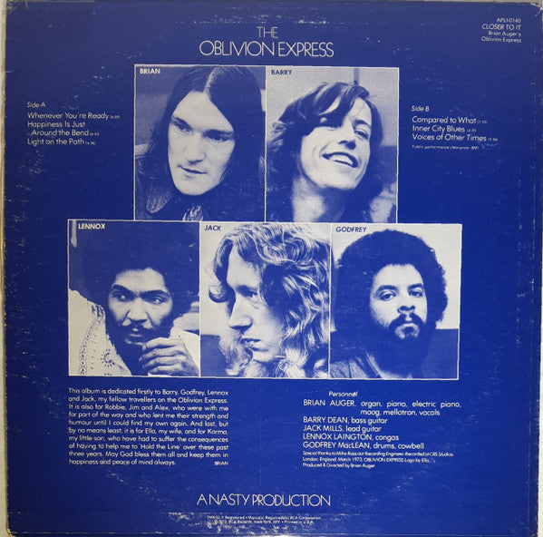 Brian Auger's Oblivion Express - Closer To It!