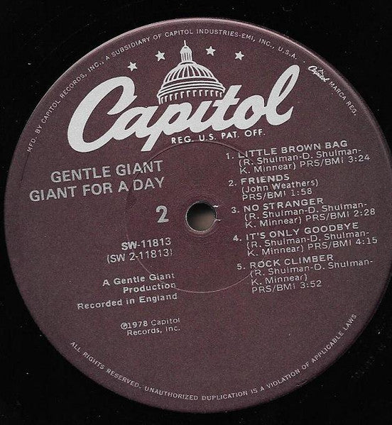 Gentle Giant - Giant For A Day