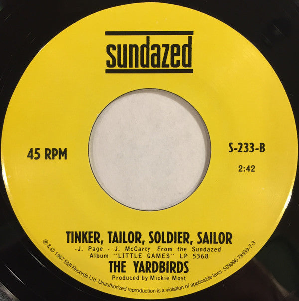 The Yardbirds - Ha Ha Said The Clown / Tinker, Tailor, Soldier, Sailor