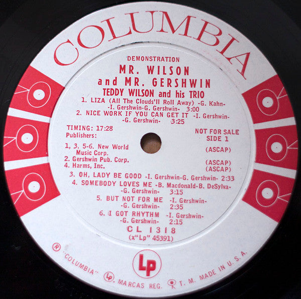 Teddy Wilson Trio - Mr. Wilson And Mr. Gershwin