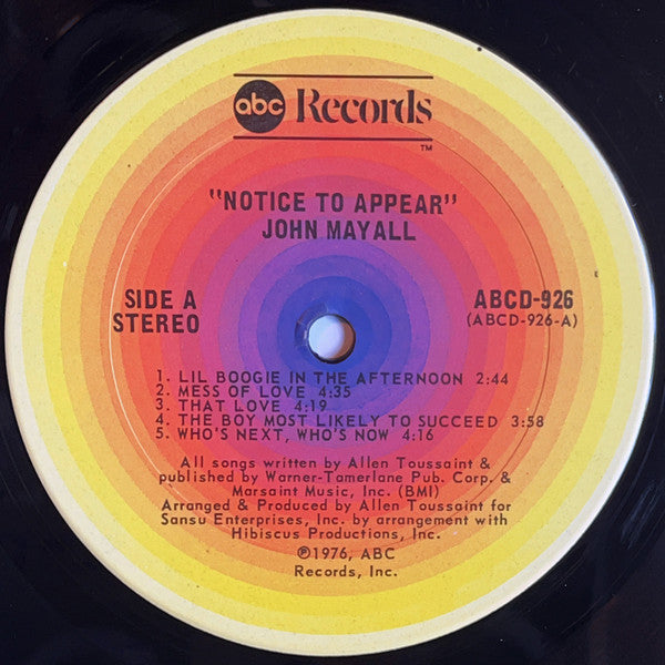 John Mayall - Notice To Appear